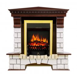 Каминокомплект Royal Flame Pierre Luxe угловой с очагом Fobos FX Brass