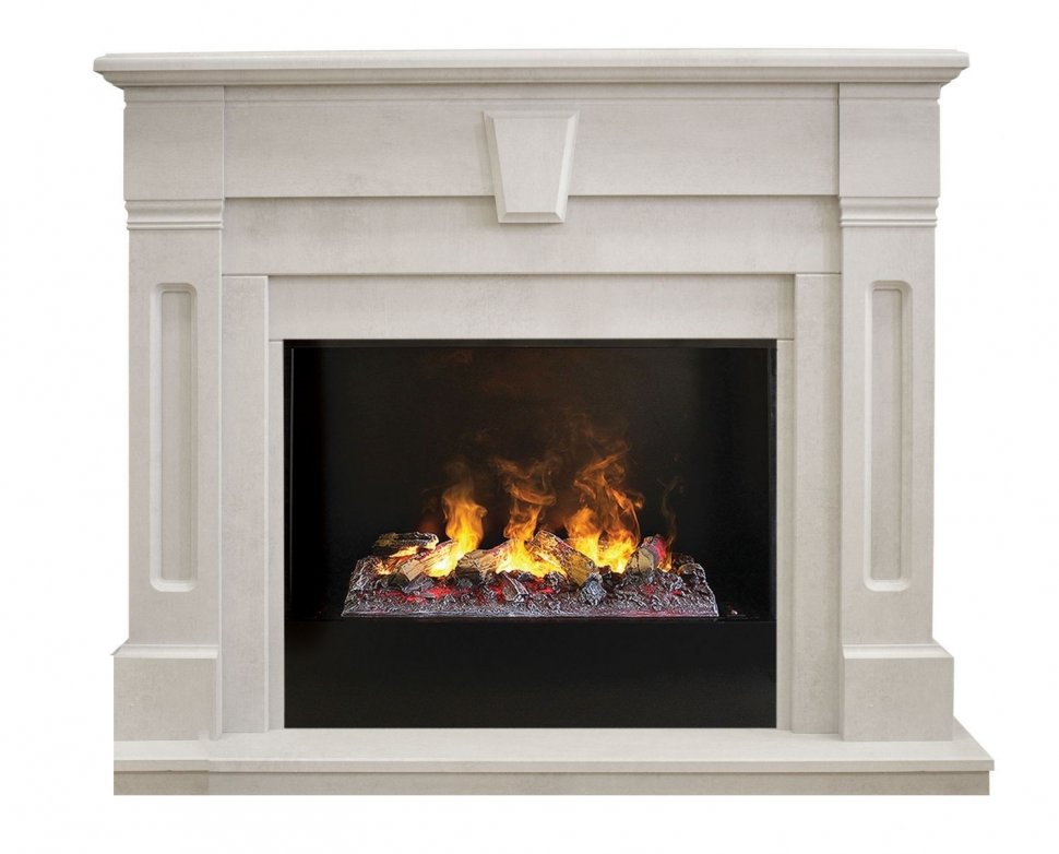 Каминокомплект RealFlame Kellie 25,5/26 WT с очагом 3D Cassette 630 + Black вставка