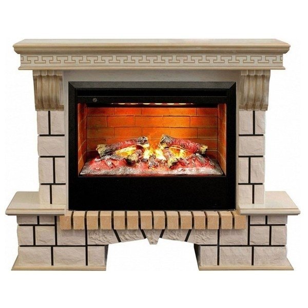 Каминокомплект RealFlame Stone new 26/HL WTG с очагом 3D Helios 26