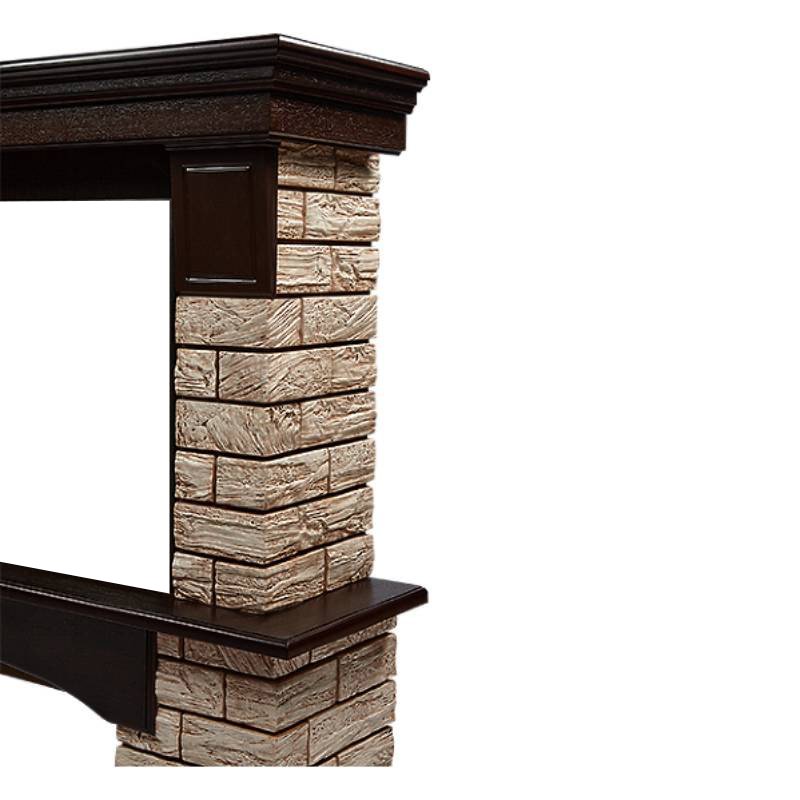 Портал Firelight Forte Wood 25 камень коричневый/шпон темный дуб