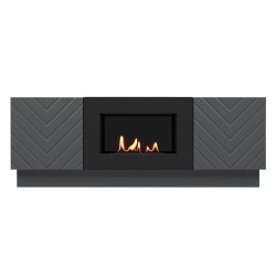 Тумба с биокамином Firelight BFP/P-1400V графит+набор керамических дров береза