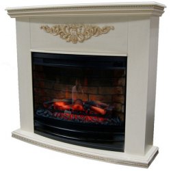 Каминокомплект Interflame Диамонд с очагом Panoramic 25-30 LED 3D бежевый с патиной