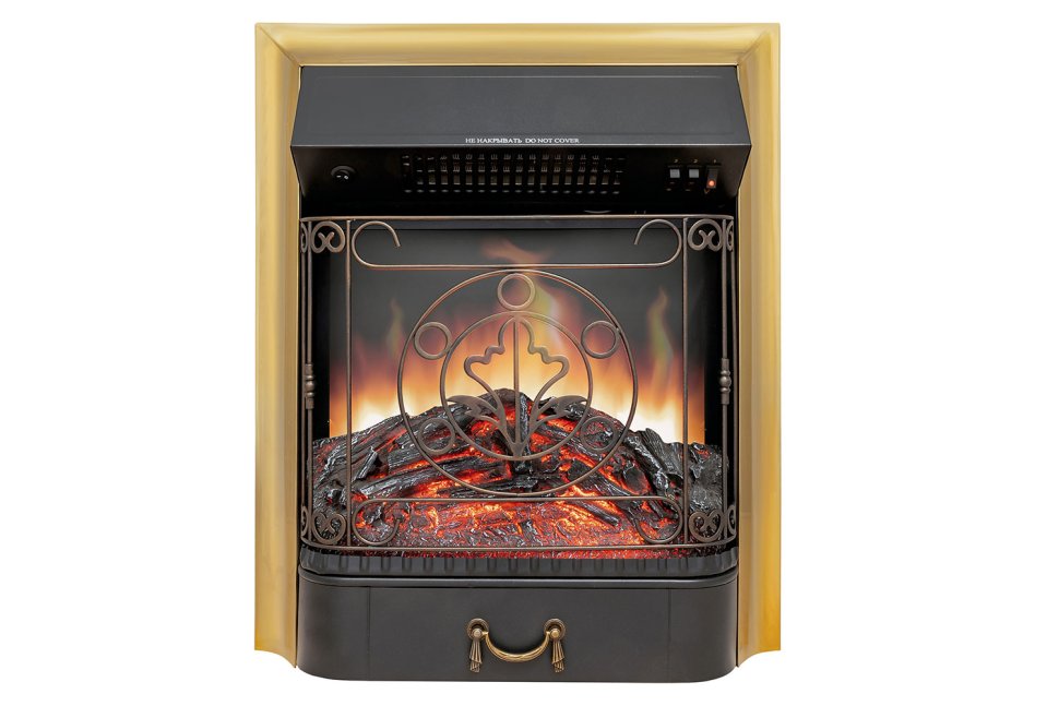 Каминокомплект Royal Flame Dublin RUSTIC (Разборный) с очагом Majestic FX M Brass слоновая кость