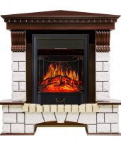 Каминокомплект Royal Flame Pierre Luxe угловой с очагом Majestic FX Black