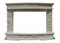 Портал Interflame Памир сланец бежевый с золотой патиной под очаг Panoramic 33W LED FX