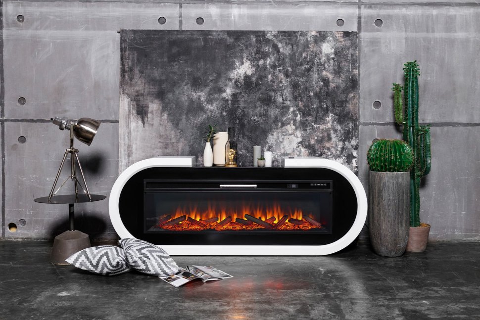 Каминокомплект Royal Flame Soho с очагом Vision 60 LOG LED белый с черным