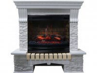 Каминокомплект Interflame Экстер сланец белый с очагом Panoramic 25-30 LED FX 3D