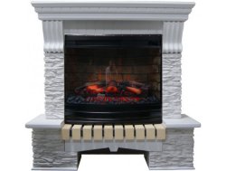 Каминокомплект Interflame Экстер сланец белый с очагом Panoramic 25-30 LED FX 3D
