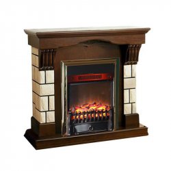 Каминокомплект Interflame Мартин темный дуб с очагом Fobos FX M Brass