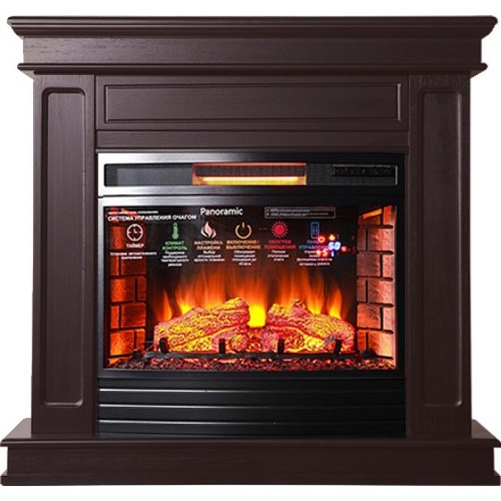 Каминокомплект Interflame Стаффорд с очагом Panoramic 25 LED FX темный дуб