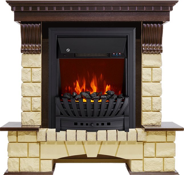 Каминокомплект Royal Flame Pierre Luxe шампань с очагом Aspen Black