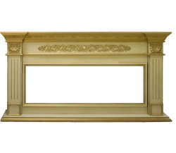 Портал Interflame Елизавета бежевый с золотой патиной под очаг FreeSpace 60 LED FX QZ