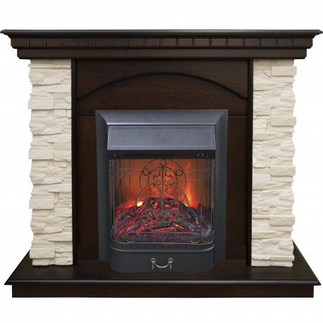 Каминокомплект RealFlame Elford STD/EUG/25'5/HL AO с очагом Majestic s Lux Black/Brass