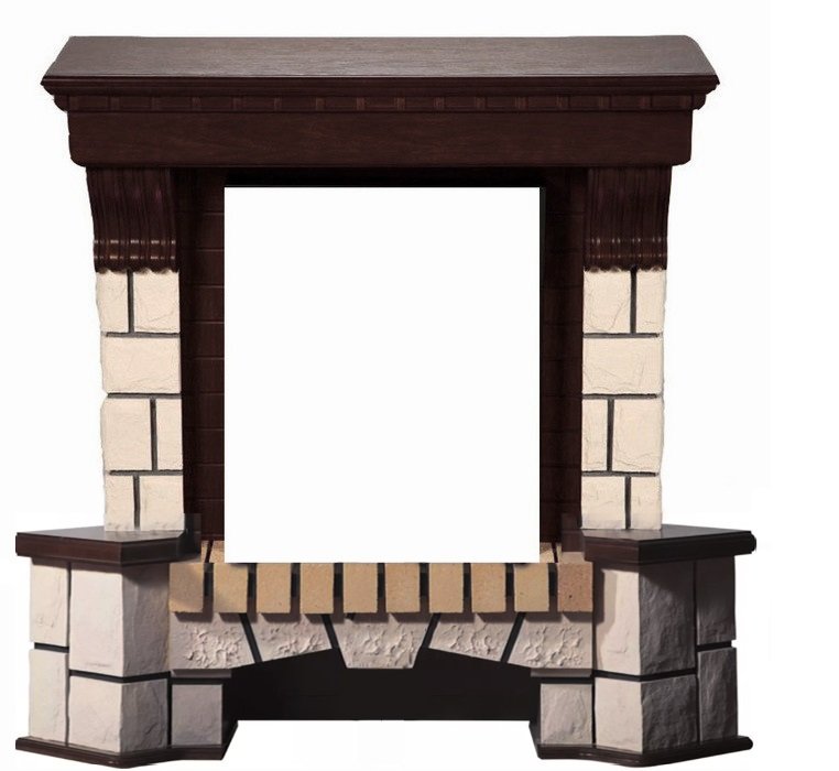 Портал Interflame Экстер темный дуб угловой под классический очаг