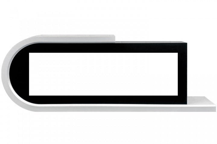 Портал Royal Flame Basel L под очаг Vision 60 белый с черным