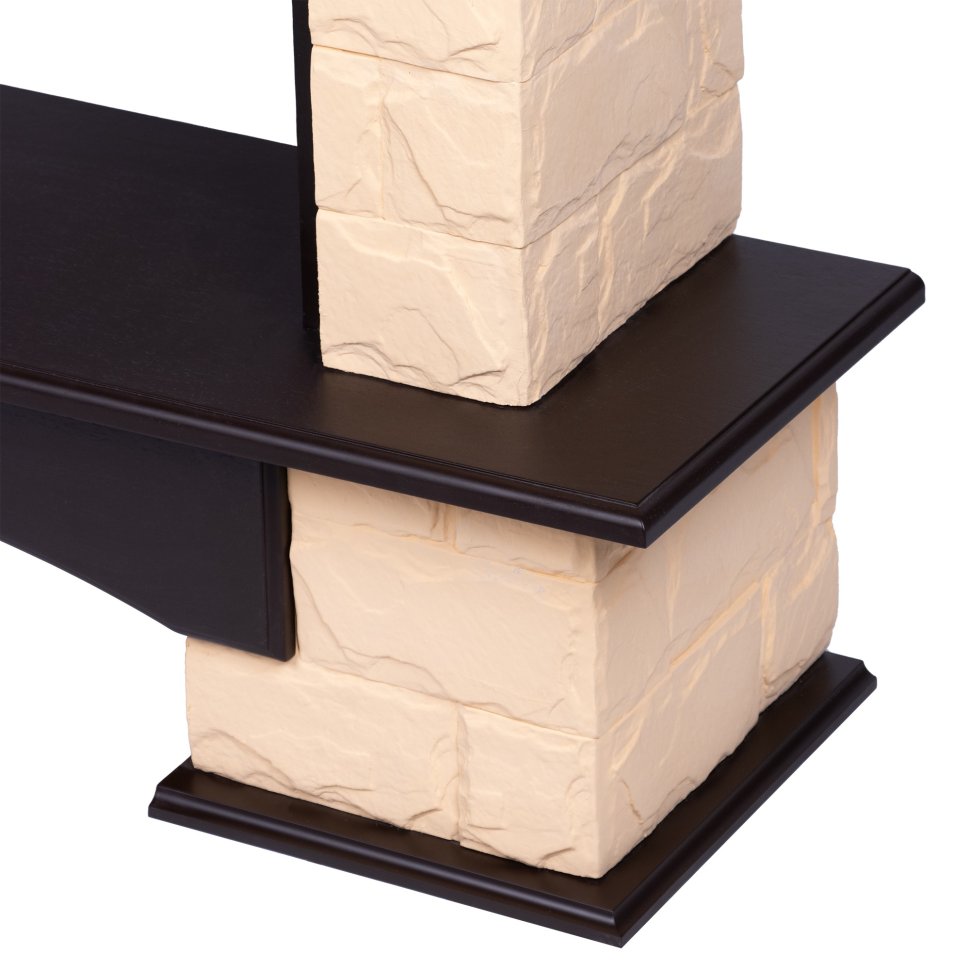 Портал Firelight Forte 25S камень бежевый/шпон темный дуб