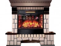 Каминокомплект Interflame Экстер средний дуб с очагом Panoramic 06 25 LED FX