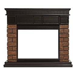 Портал Firelight Bricks Wood 30 камень темный/шпон венге