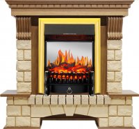 Каминокомплект Royal Flame Pierre Luxe шампань с очагом Fobos FX M Brass