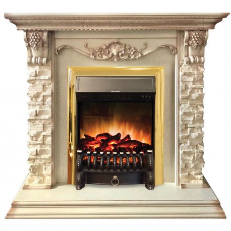 Каминокомплект RealFlame Patricia WT с очагом Fobos Lux Brass S