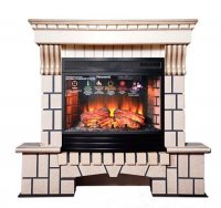 Каминокомплект Interflame Экстер бежевый патина с очагом Panoramic 06 25 LED FX