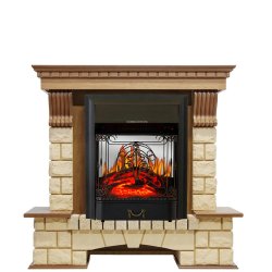Каминокомплект Royal Flame Pierre Luxe шампань с очагом Majestic FX M Black