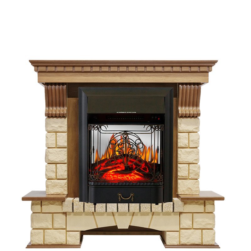 Каминокомплект Royal Flame Pierre Luxe шампань с очагом Majestic FX M Black