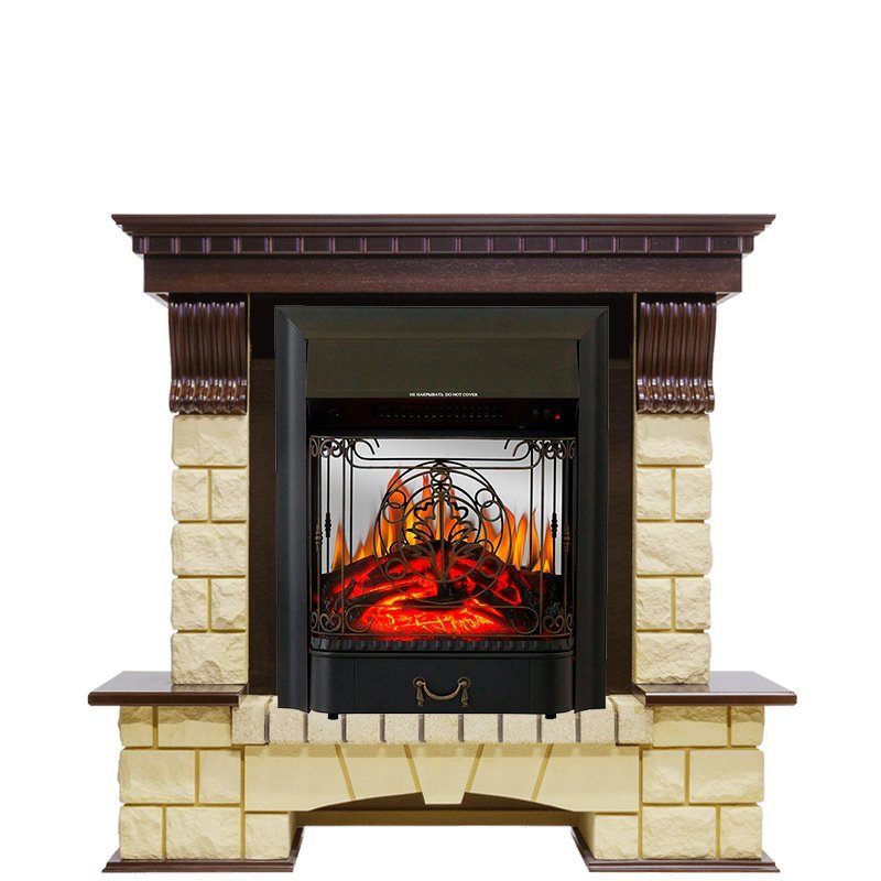Каминокомплект Royal Flame Pierre Luxe шампань с очагом Majestic FX M Black