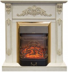 Каминокомплект RealFlame Anita corner STD/EUG WTG с очагом Majestic Lux Brass S