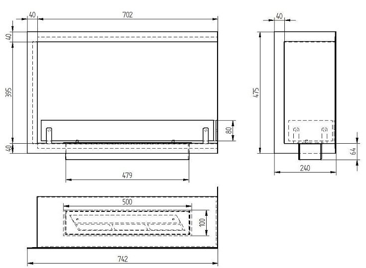 Биокамин угловой Zefire Standart 700