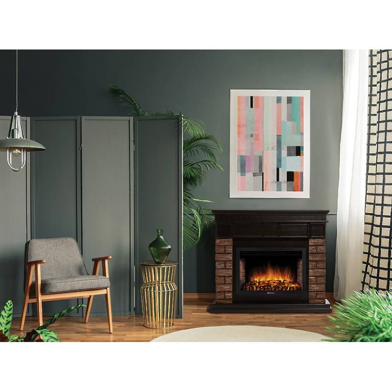 Каминокомплект Firelight Bricks Wood 30 с очагом Electrolux EFP/P-3020LS камень темный/шпон венге