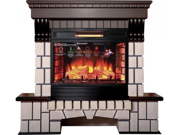 Каминокомплект Interflame Экстер темный дуб с очагом Panoramic 06 25 LED FX QZ