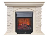 Каминокомплект RealFlame Elford STD/EUG/25'5/HL WT с очагом Majestic s Lux Black/Brass