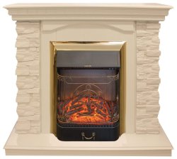 Каминокомплект RealFlame Elford STD/EUG/25'5/HL WT с очагом Majestic s Lux Black/Brass