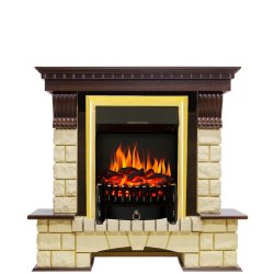 Каминокомплект Royal Flame Pierre Luxe шампань с очагом Fobos FX Brass