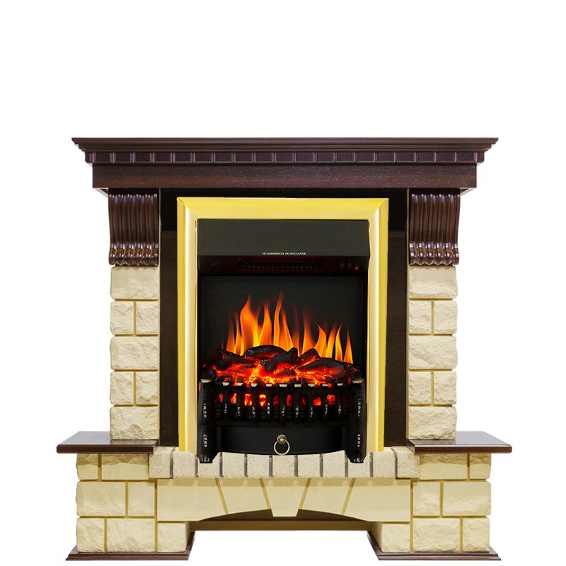 Каминокомплект Royal Flame Pierre Luxe шампань с очагом Fobos FX Brass