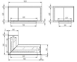 Биокамин Zefire Standart 1000 для угловой стены