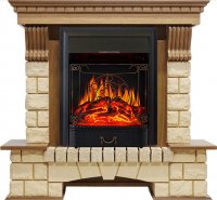 Каминокомплект Royal Flame Pierre Luxe шампань с очагом Majestic FX Black