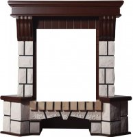 Портал Interflame Экстер М махагон угловой под классический очаг
