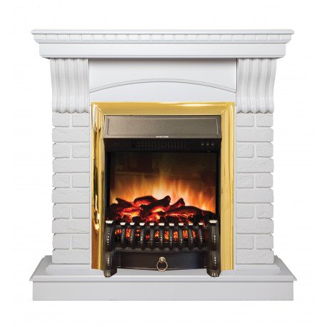 Каминокомплект RealFlame Jazz WT с очагом Fobos Lux Brass S