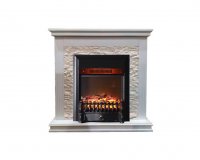 Каминокомплект Interflame Сиена сланец белый с очагом Fobos FX M Black