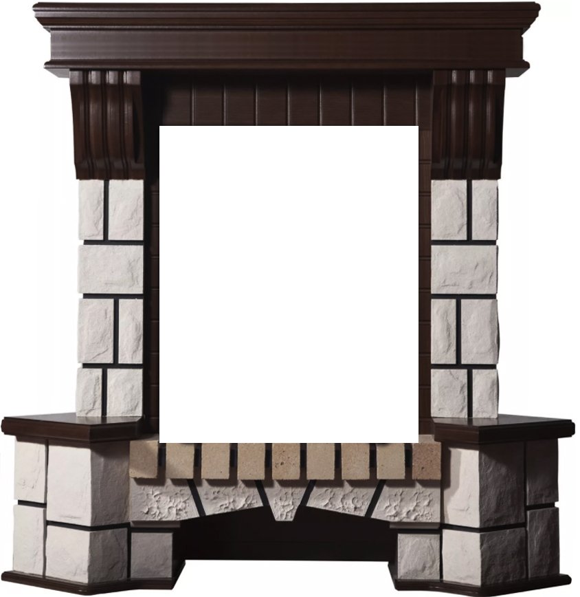 Портал Interflame Экстер М темный дуб угловой под классический очаг