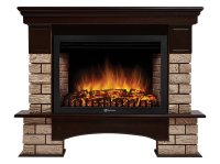 Каминокомплект Firelight Forte Wood 30U (угловой) с очагом Electrolux EFP/P-3020LS камень коричневый/шпон темный дуб