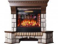 Каминокомплект Interflame Экстер средний дуб угловой с очагом Panoramic 06 25 LED FX