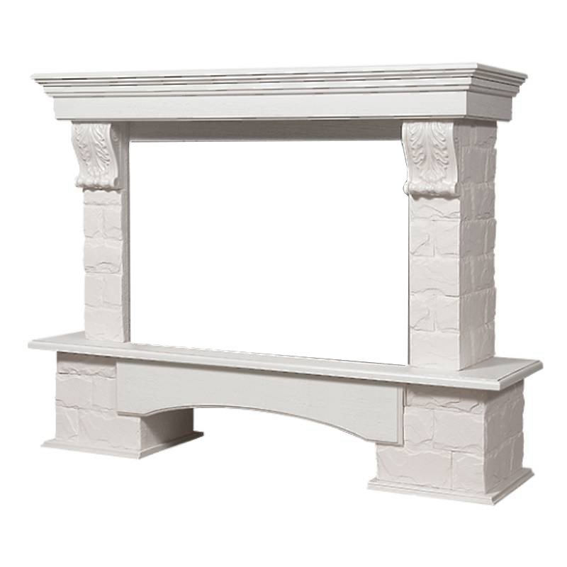 Портал Firelight Forte 30S камень белый/шпон белёный дуб