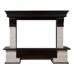 Портал Firelight Forte 30S камень белый/шпон темный дуб