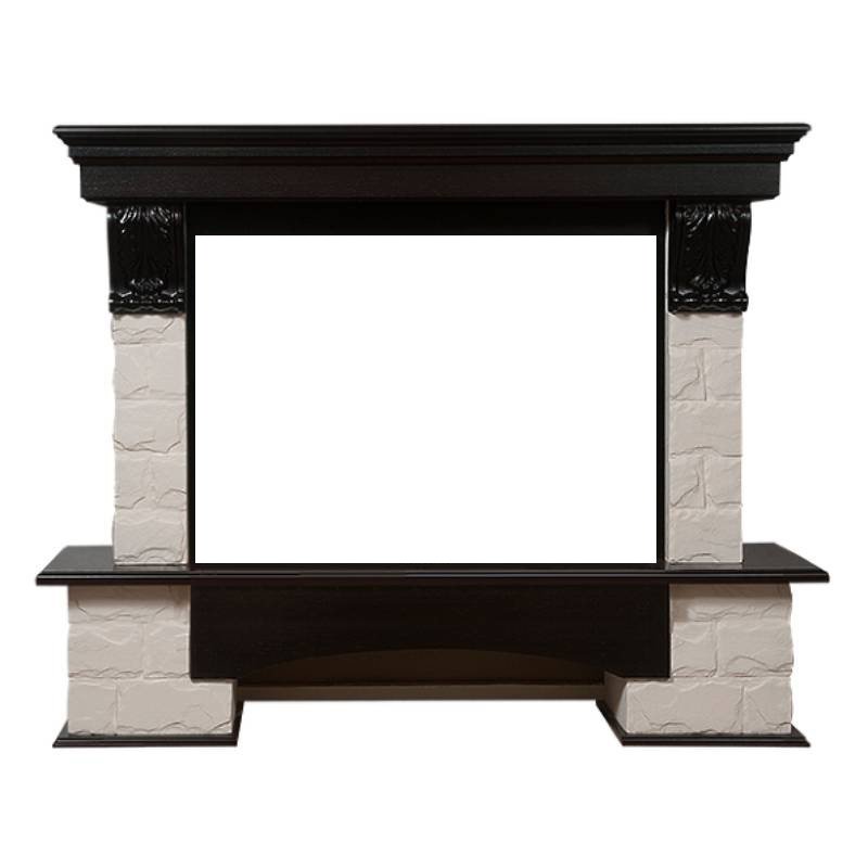 Портал Firelight Forte 30S камень белый/шпон темный дуб