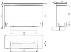 Биокамин торцевой Zefire Standart 700