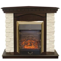 Каминокомплект RealFlame Elford Corner STD/EUG/25'5/HL AO с очагом Majestic s Lux Black/Brass
