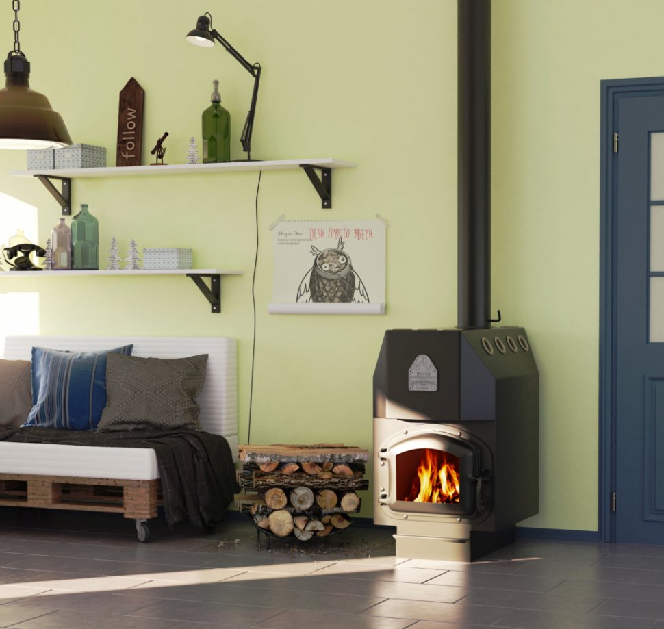 Печь воздухогрейная ТМФ Инженер уголь